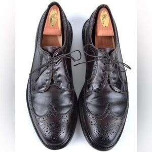 ALDEN Burgundy Maroon SHELL CORDOVAN Gunboat Wingtip Oxford Dress Shoes - 9.5 D